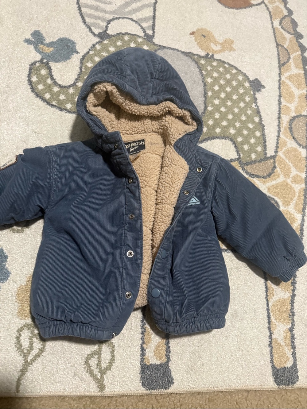 OshKosh B'gosh Navy Blue Hooded Sherpa-Lined Puffer Jacket